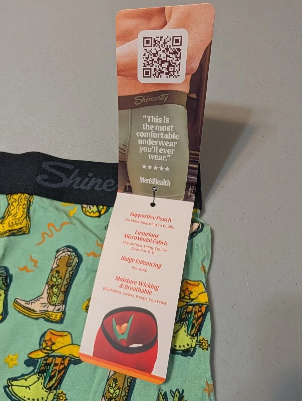 NWT Shinesty cowboy boots ball hammock underwear, XL